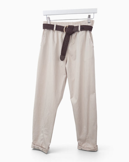 Hose mit Gürtel sand