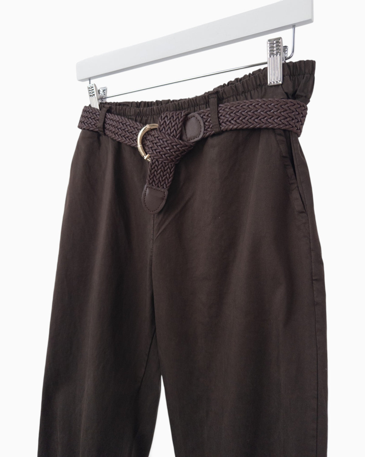 Hose mit Gürtel dunkelbraun