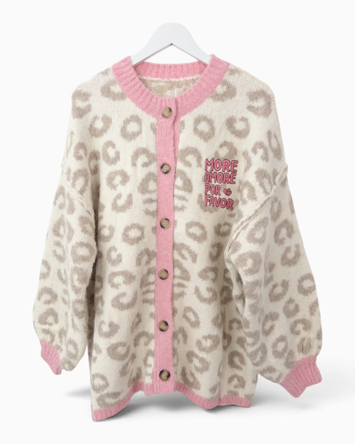 Cardigan More Amore creme taupe