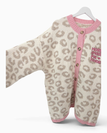 Cardigan More Amore creme taupe