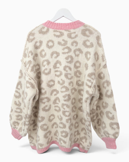 Cardigan More Amore creme taupe
