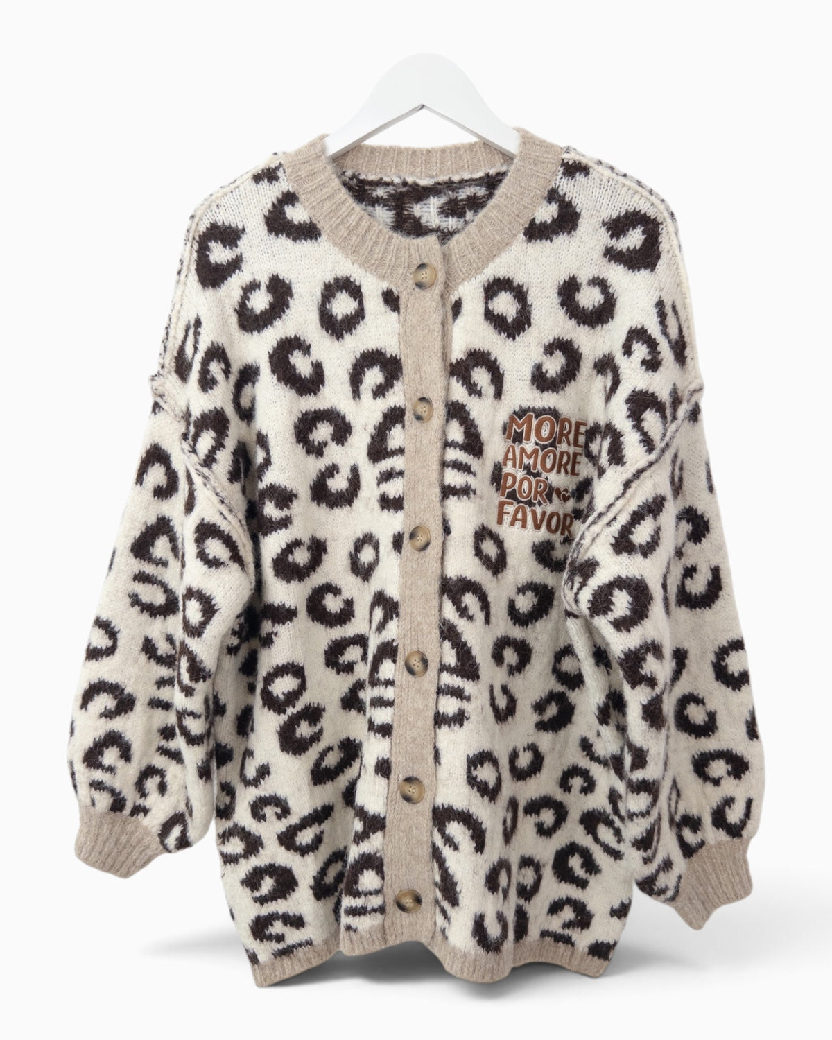Cardigan More Amore creme braun