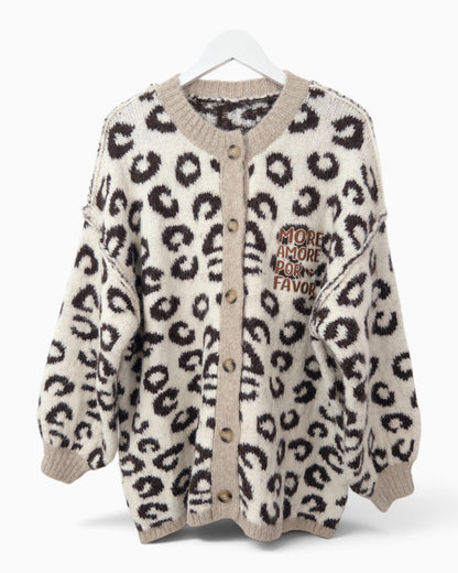 Cardigan More Amore creme braun