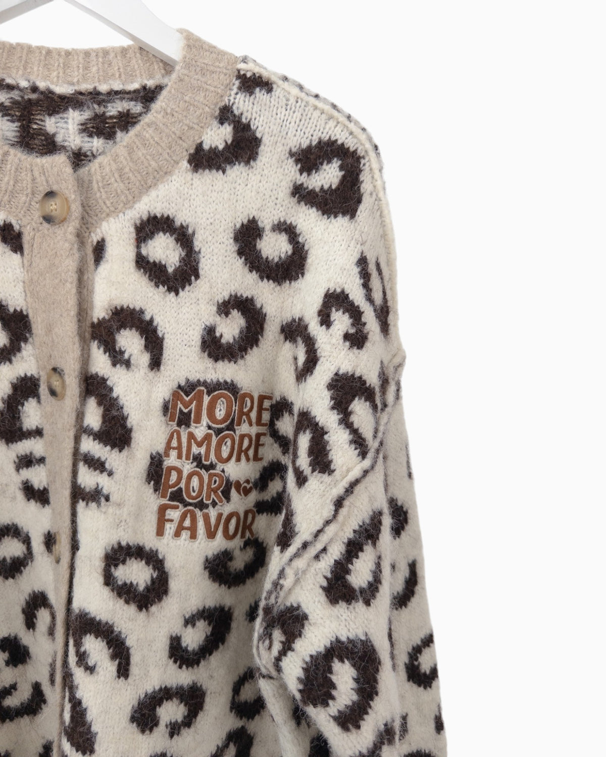 Cardigan More Amore creme braun