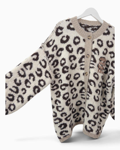 Cardigan More Amore creme braun