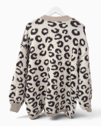 Cardigan More Amore creme braun