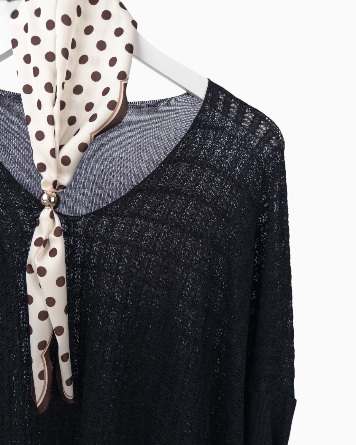 Strickpullover mit Tuch schwarz