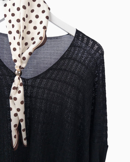 Strickpullover mit Tuch schwarz