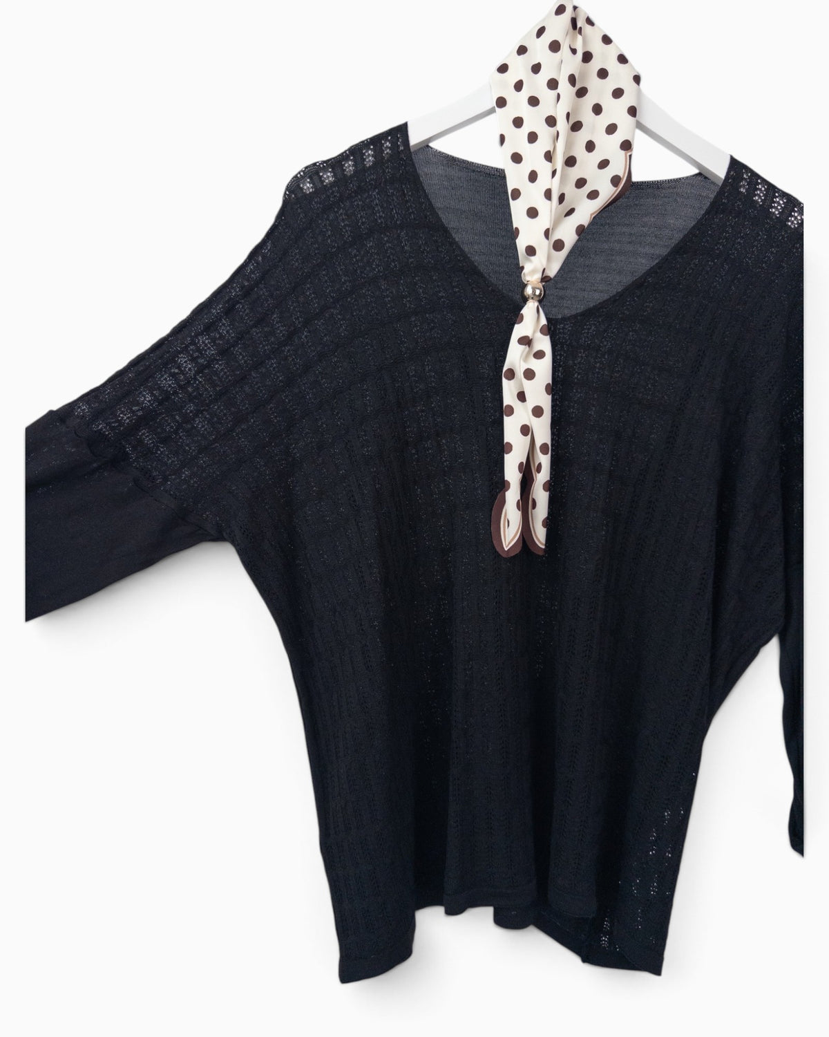 Strickpullover mit Tuch schwarz