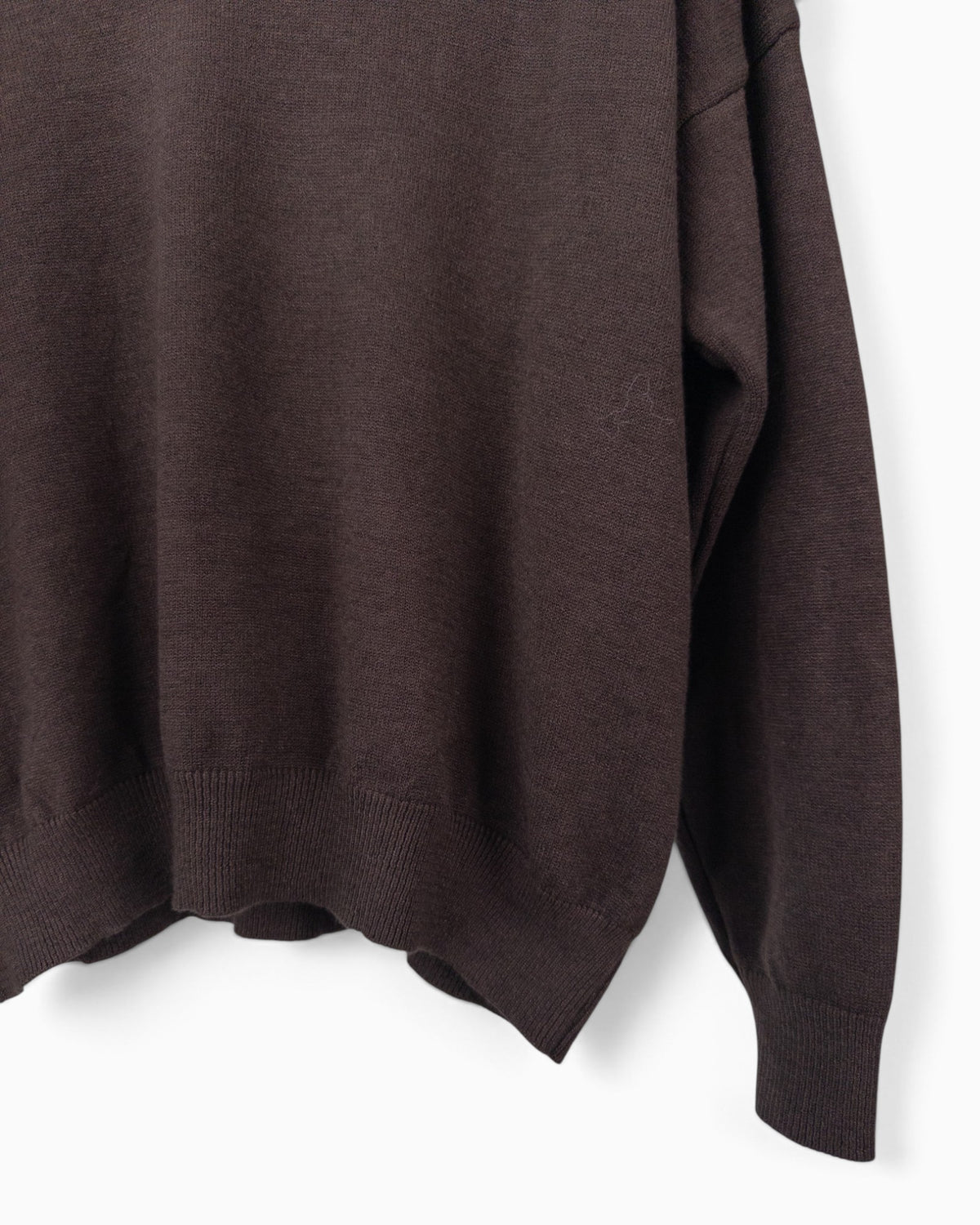 Strickpullover mit Spitze dunkelbraun