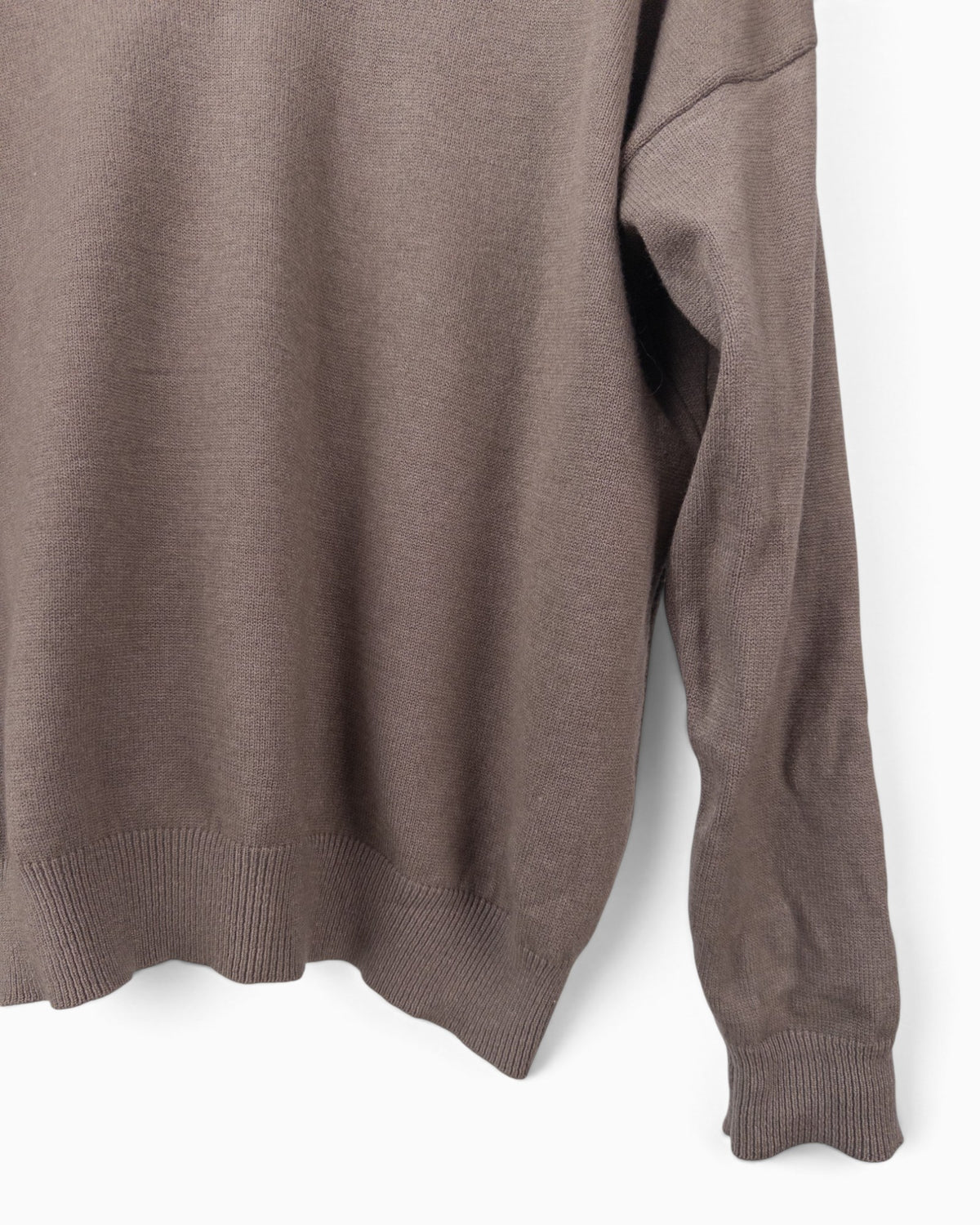 Strickpullover mit Spitze taupe