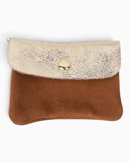 Geldbörse Wildleder klein cognac