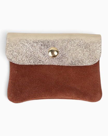 Geldbörse Wildleder klein cognac