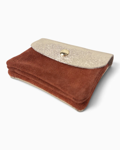 Geldbörse Wildleder klein cognac