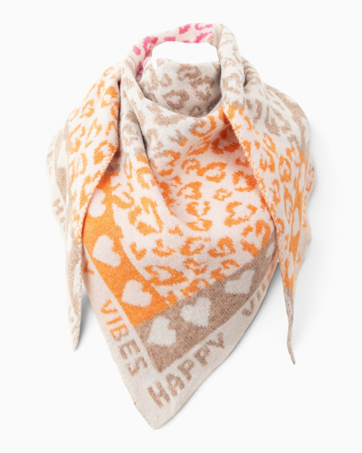 Dreieckstuch Happy Vibes creme orange