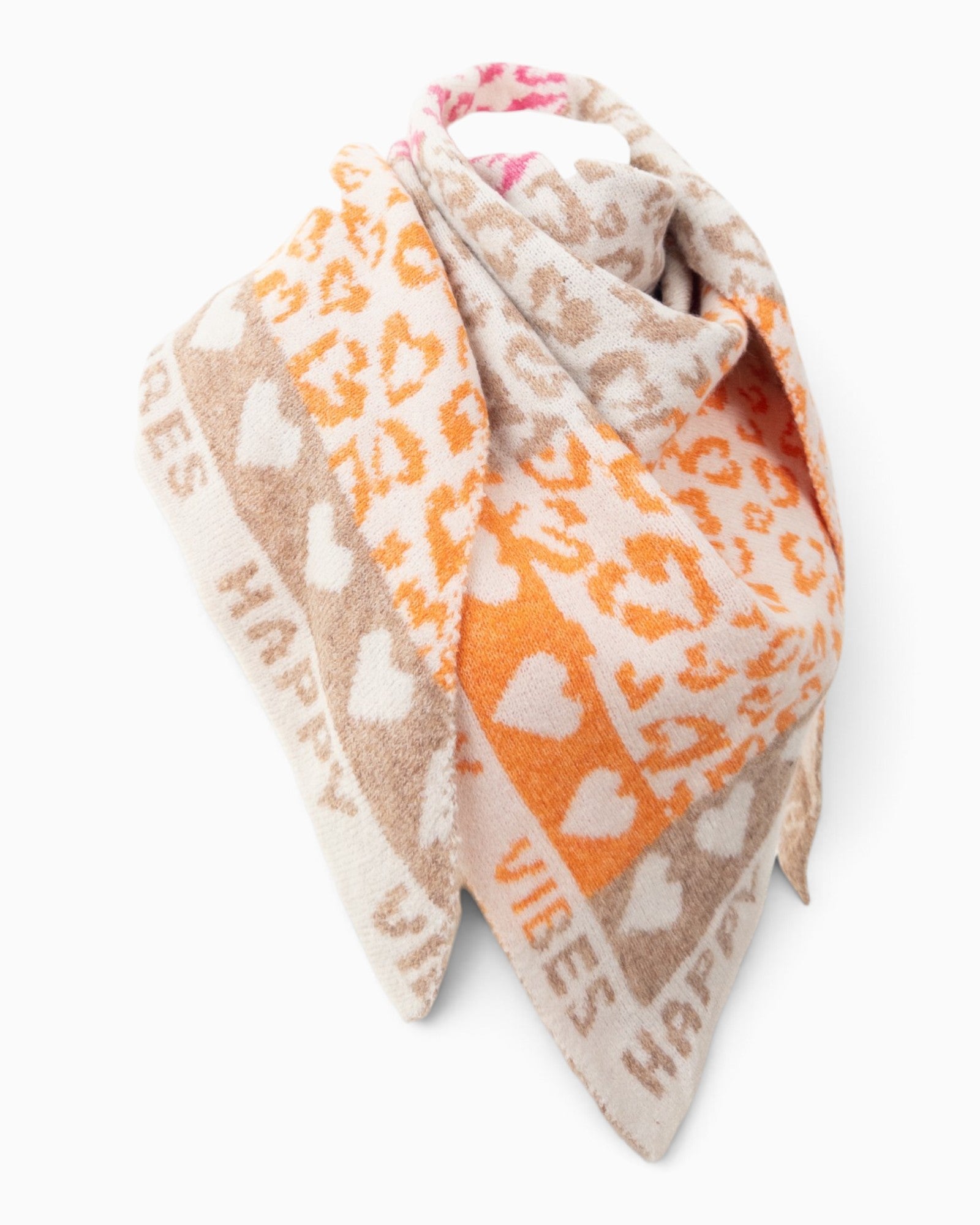 Dreieckstuch Happy Vibes creme orange