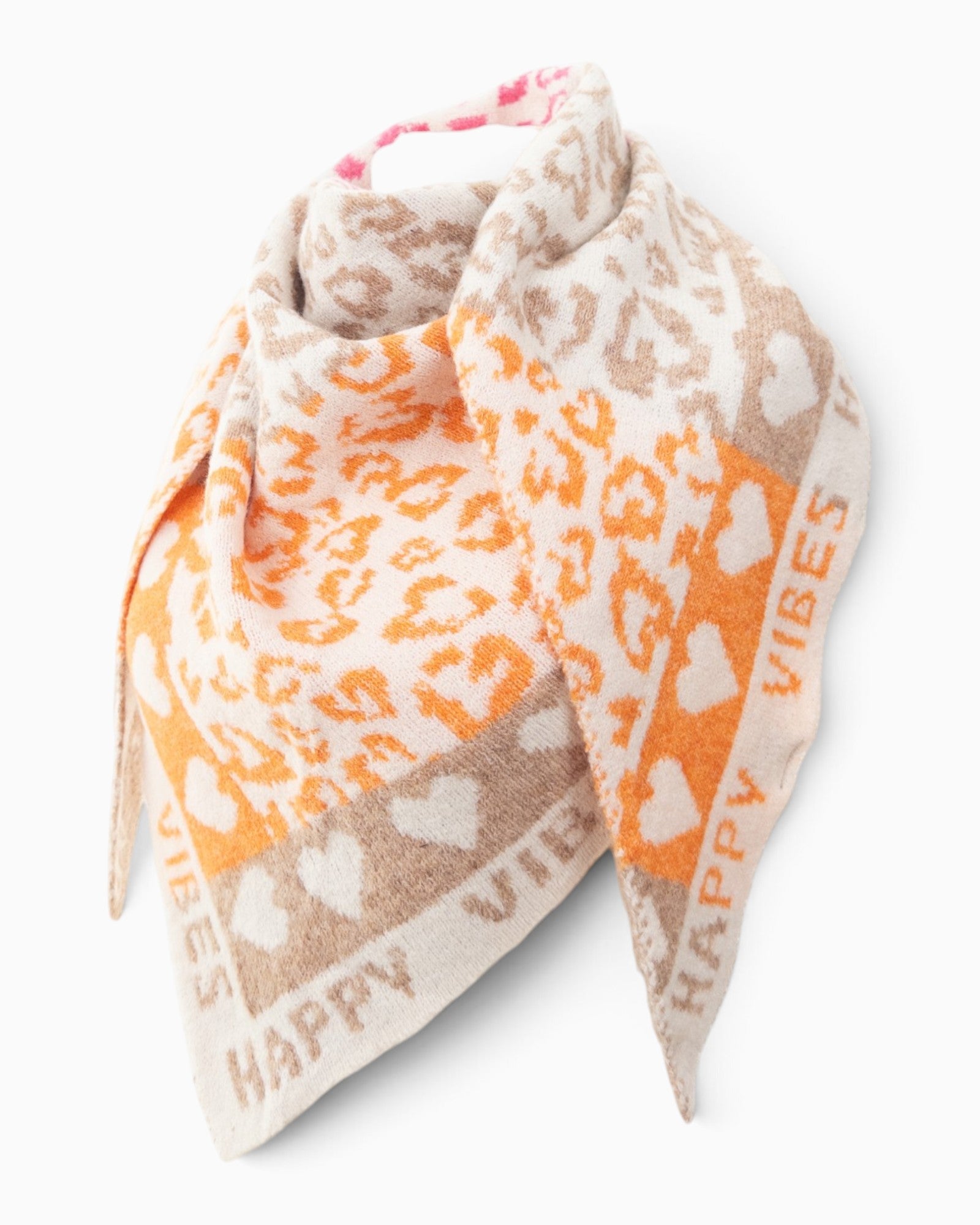 Dreieckstuch Happy Vibes creme orange