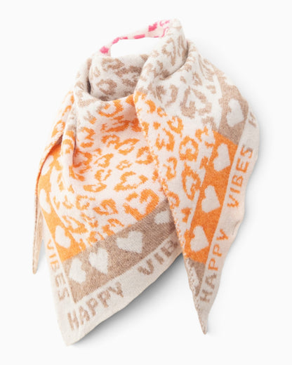 Dreieckstuch Happy Vibes creme orange