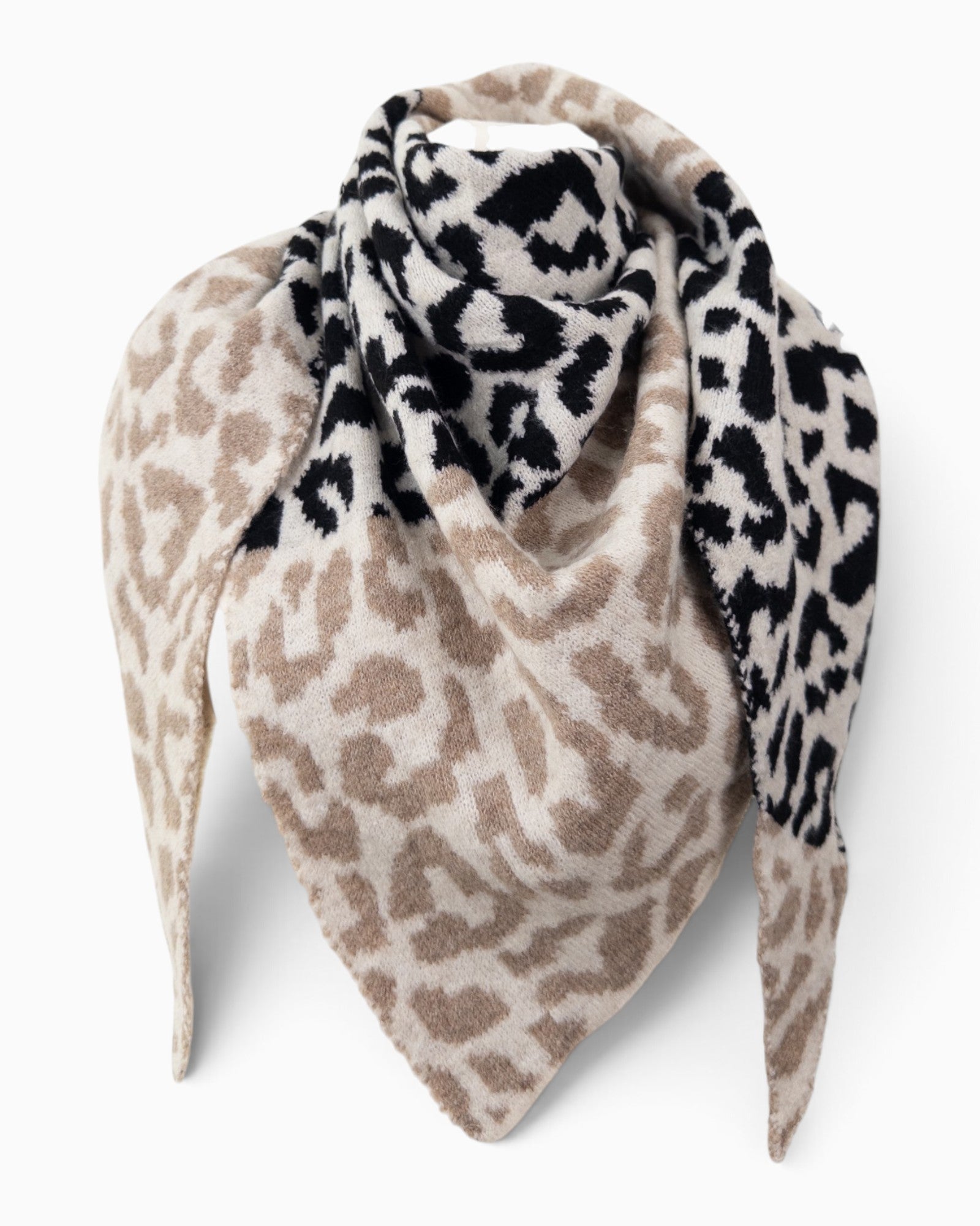 Dreieckstuch Leo creme schwarz