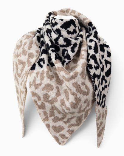Dreieckstuch Leo creme schwarz