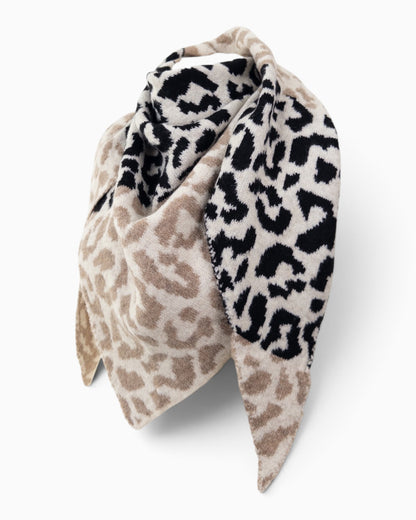 Dreieckstuch Leo creme schwarz