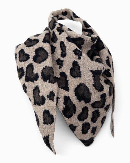 Dreieckstuch Leo Herz beige schwarz