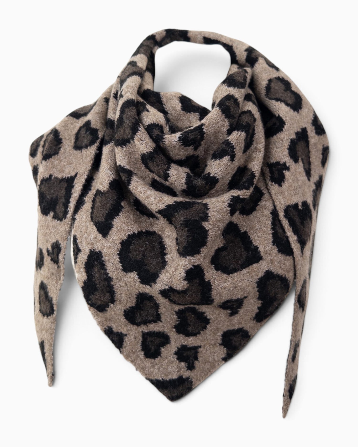Dreieckstuch Leo Herz taupe