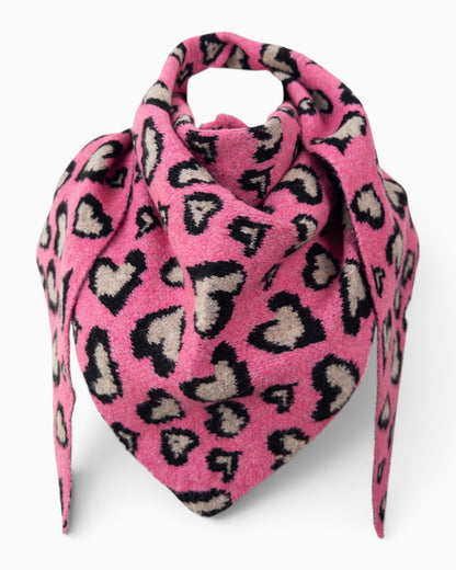 Dreieckstuch Leo Herz pink