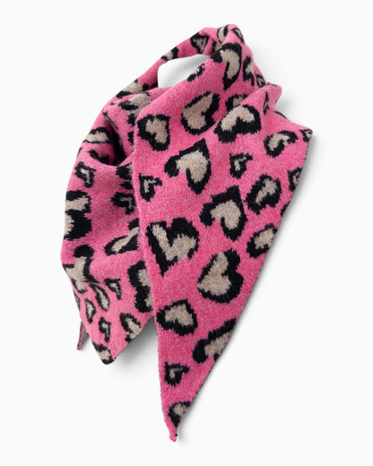 Dreieckstuch Leo Herz pink