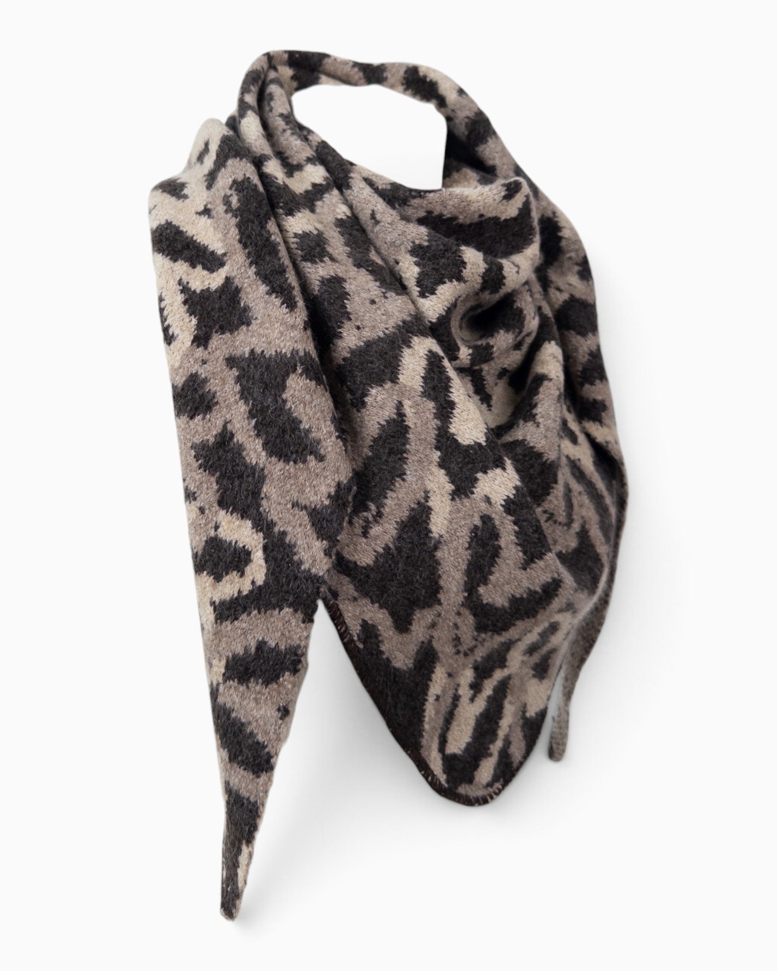 Dreieckstuch Herz taupe schwarz