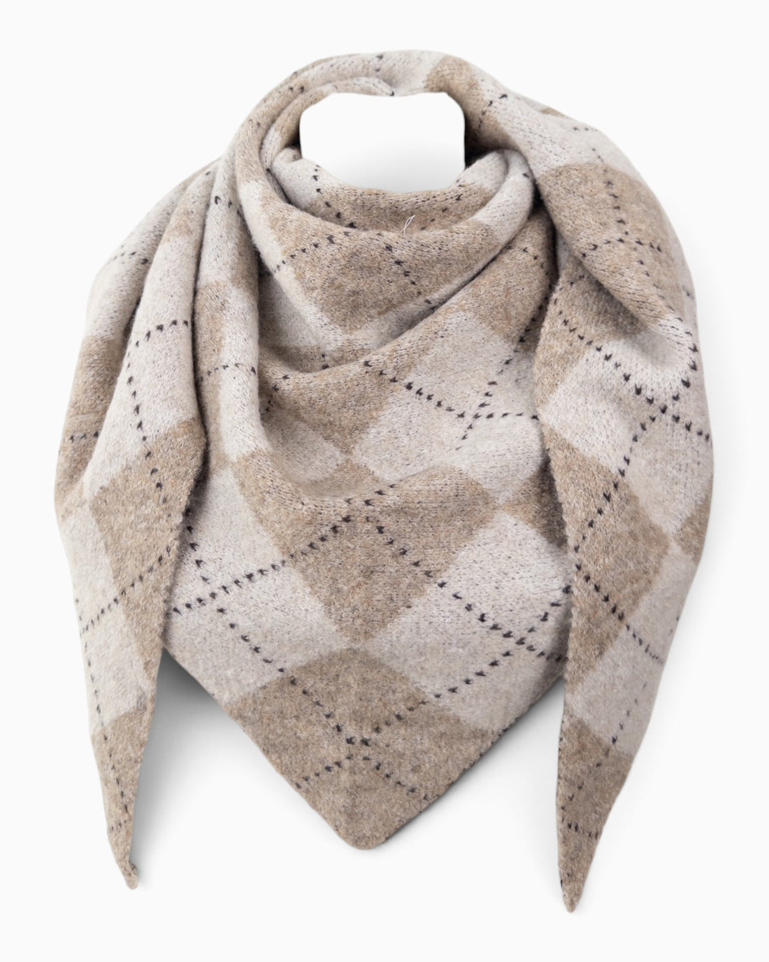 Dreieckstuch Karo beige creme