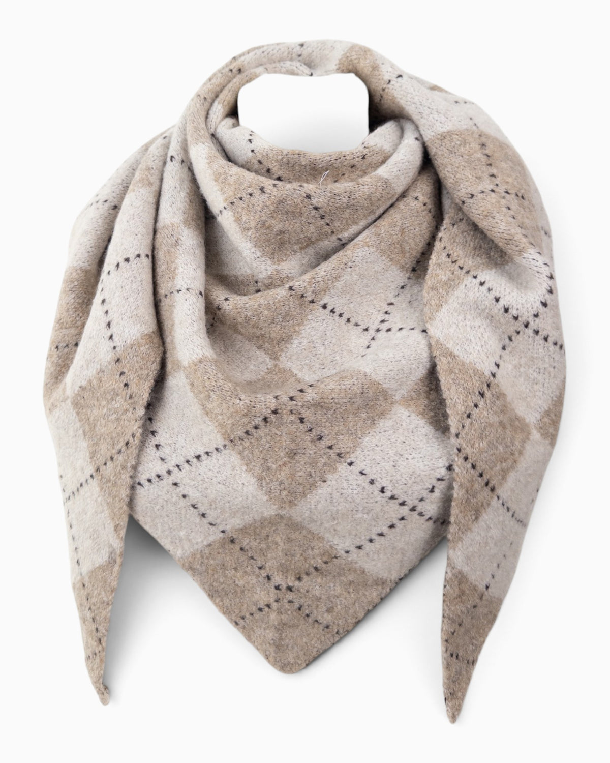 Dreieckstuch Karo beige creme