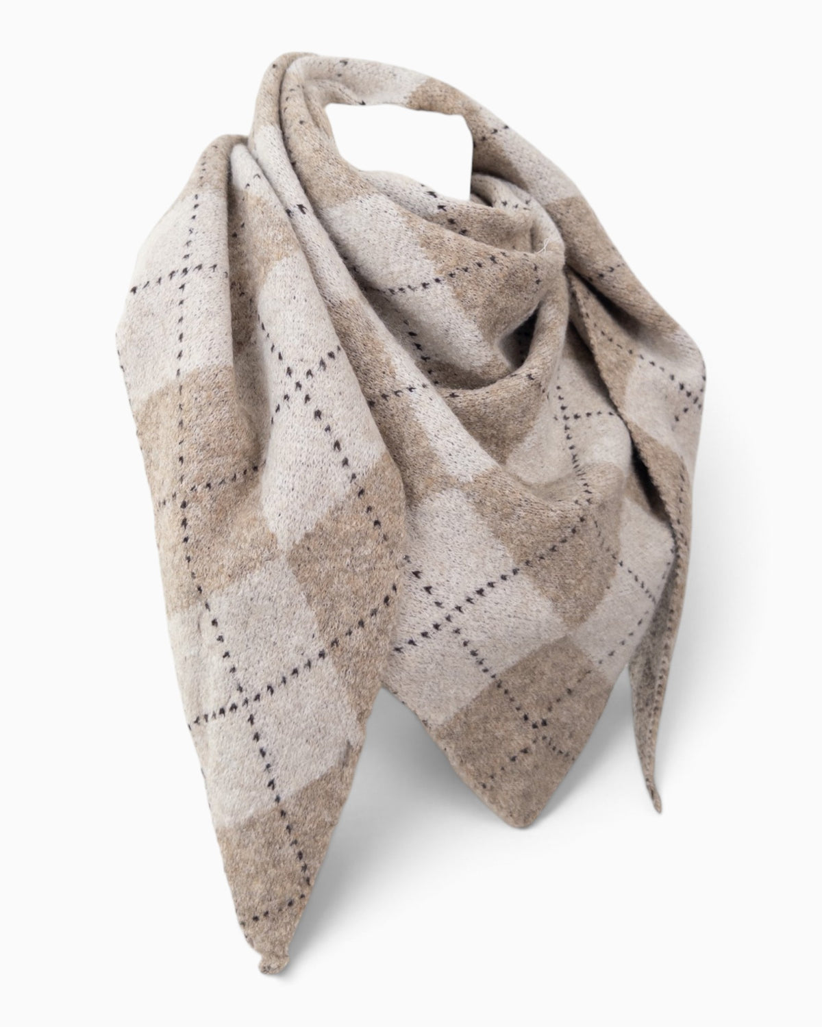 Dreieckstuch Karo beige creme