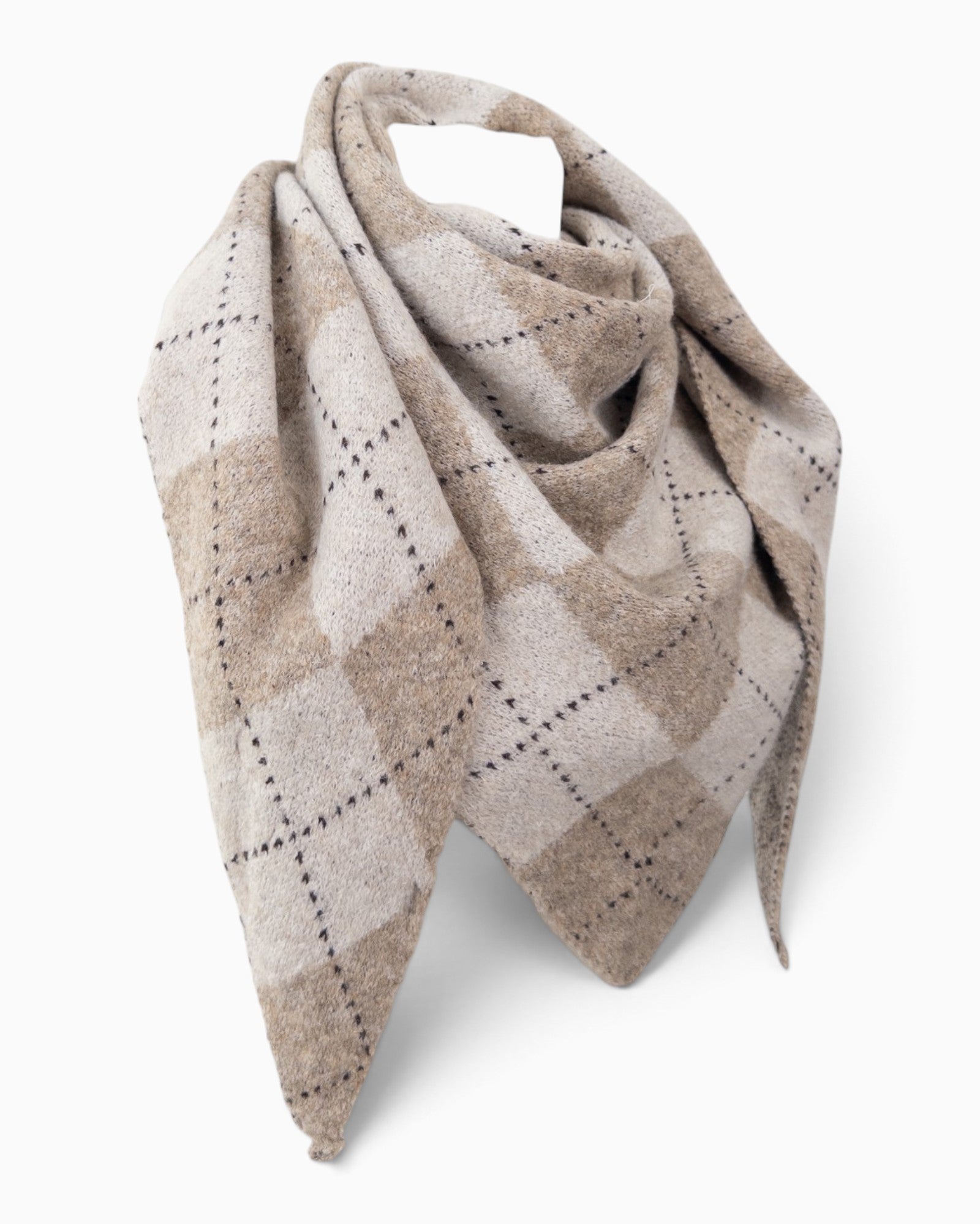 Dreieckstuch Karo beige creme