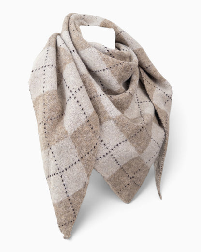 Dreieckstuch Karo beige creme