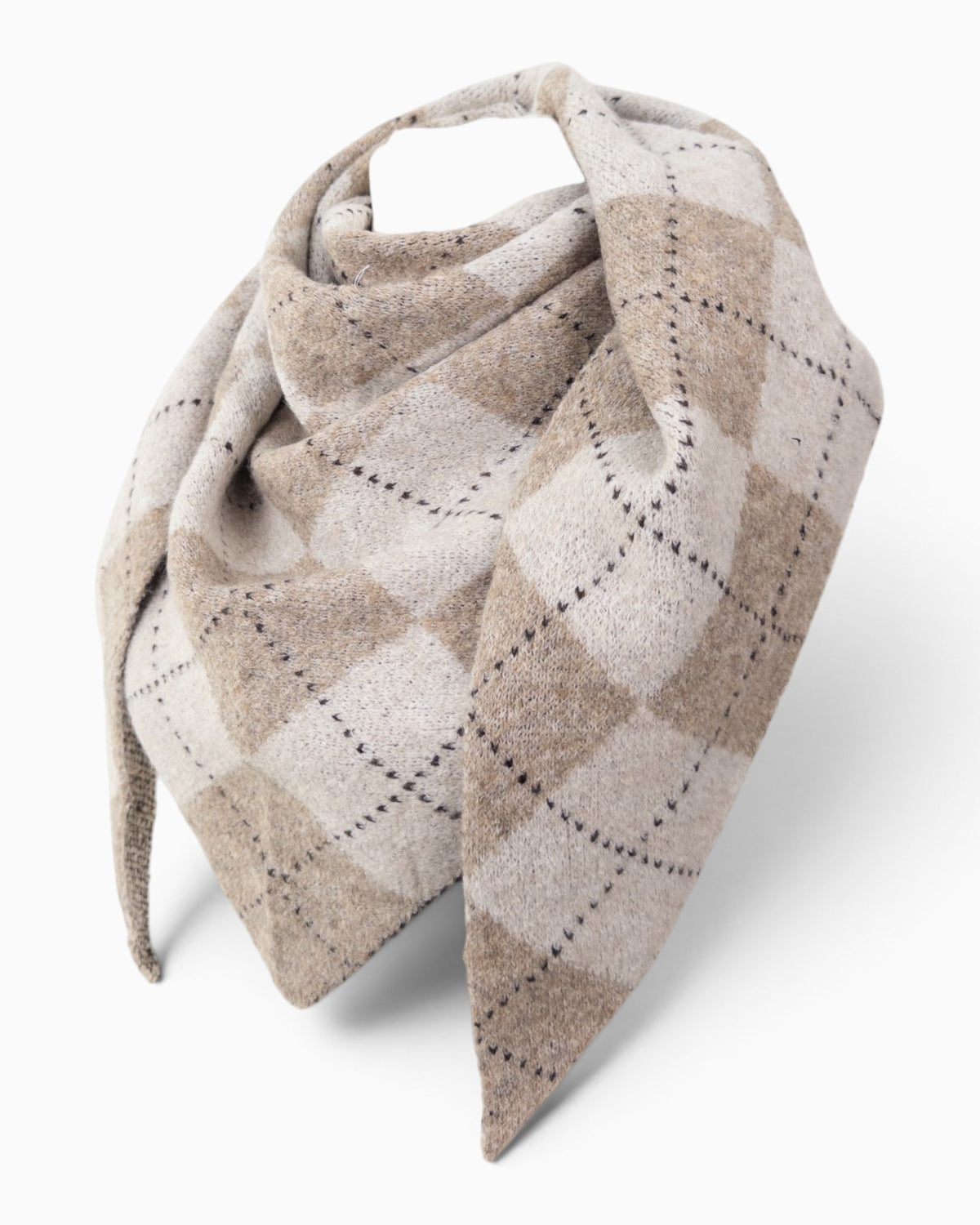 Dreieckstuch Karo beige creme