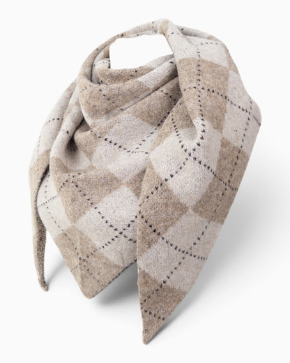 Dreieckstuch Karo beige creme