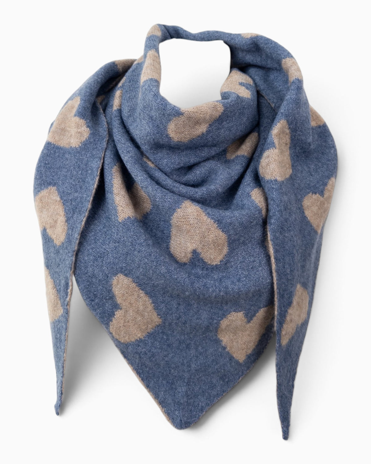 Wende-Dreieckstuch Herz blau beige