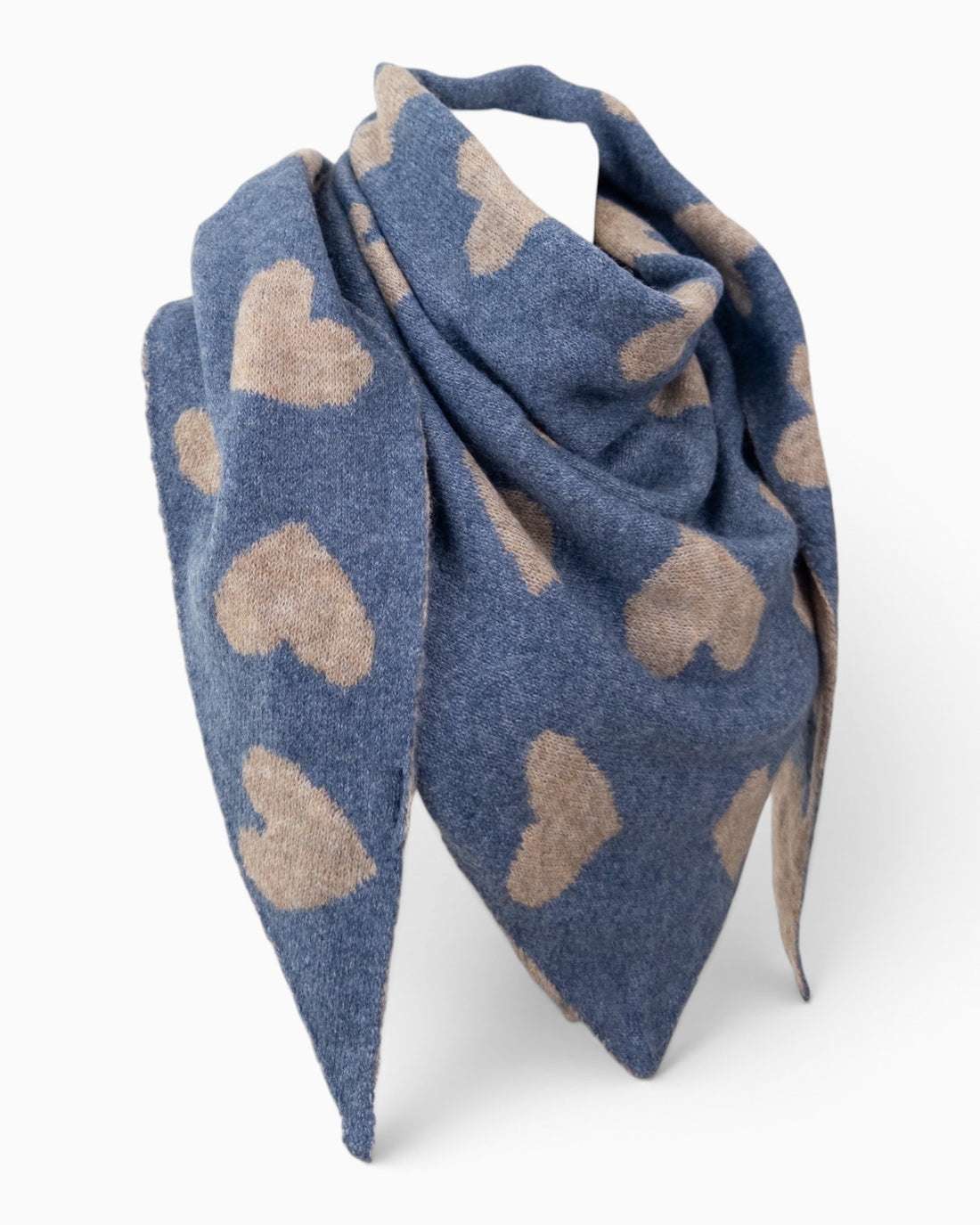 Wende-Dreieckstuch Herz blau beige