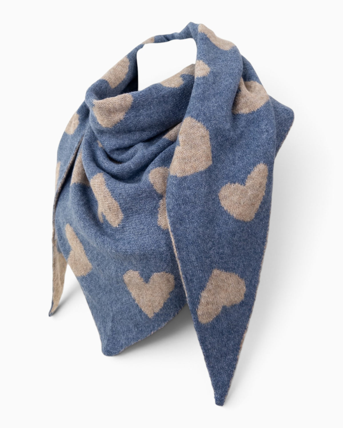 Wende-Dreieckstuch Herz blau beige