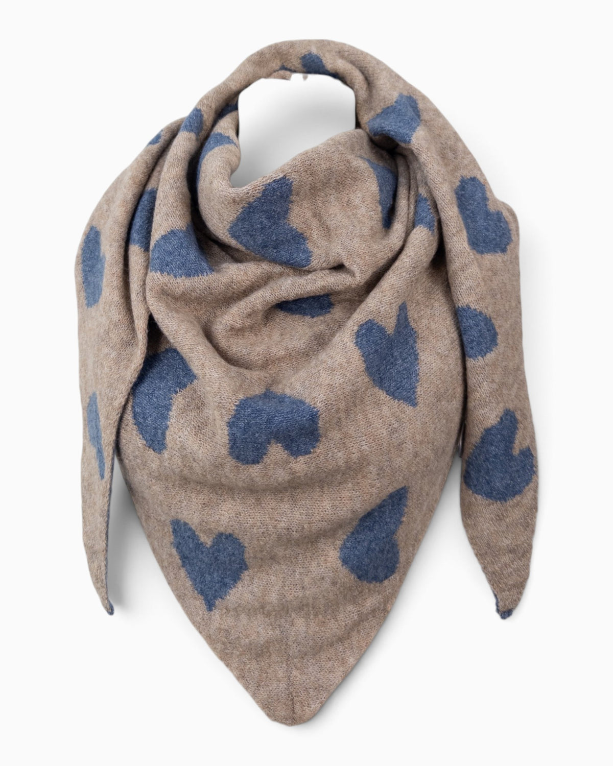 Wende-Dreieckstuch Herz blau beige
