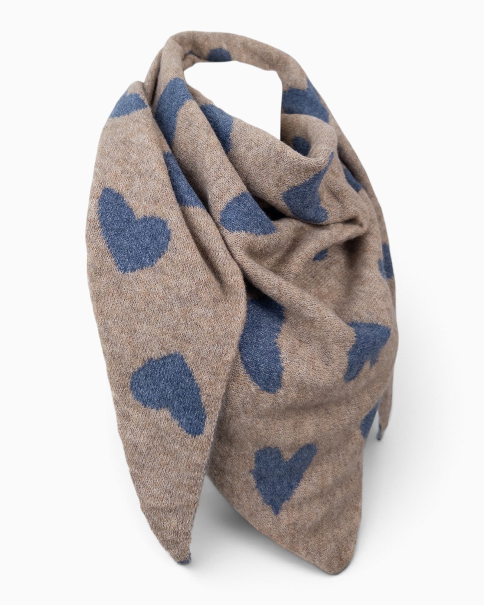 Wende-Dreieckstuch Herz blau beige