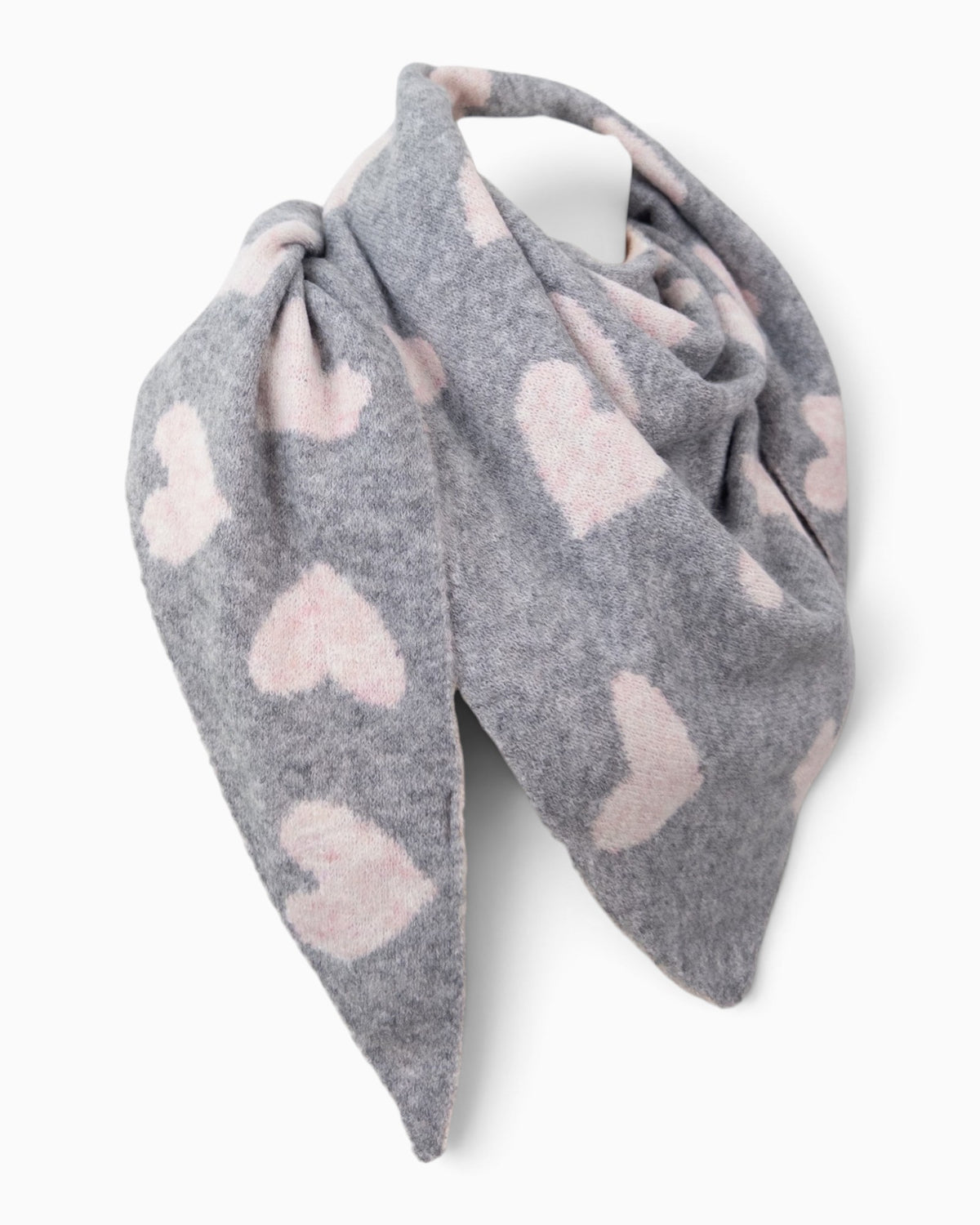 Wende-Dreieckstuch Herz grau rosé