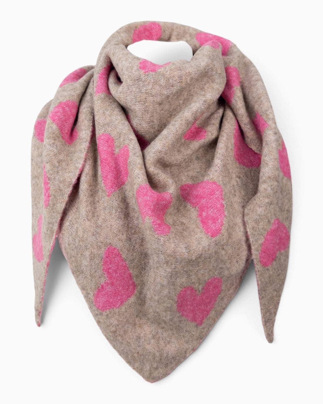 Wende-Dreieckstuch Herz beige pink