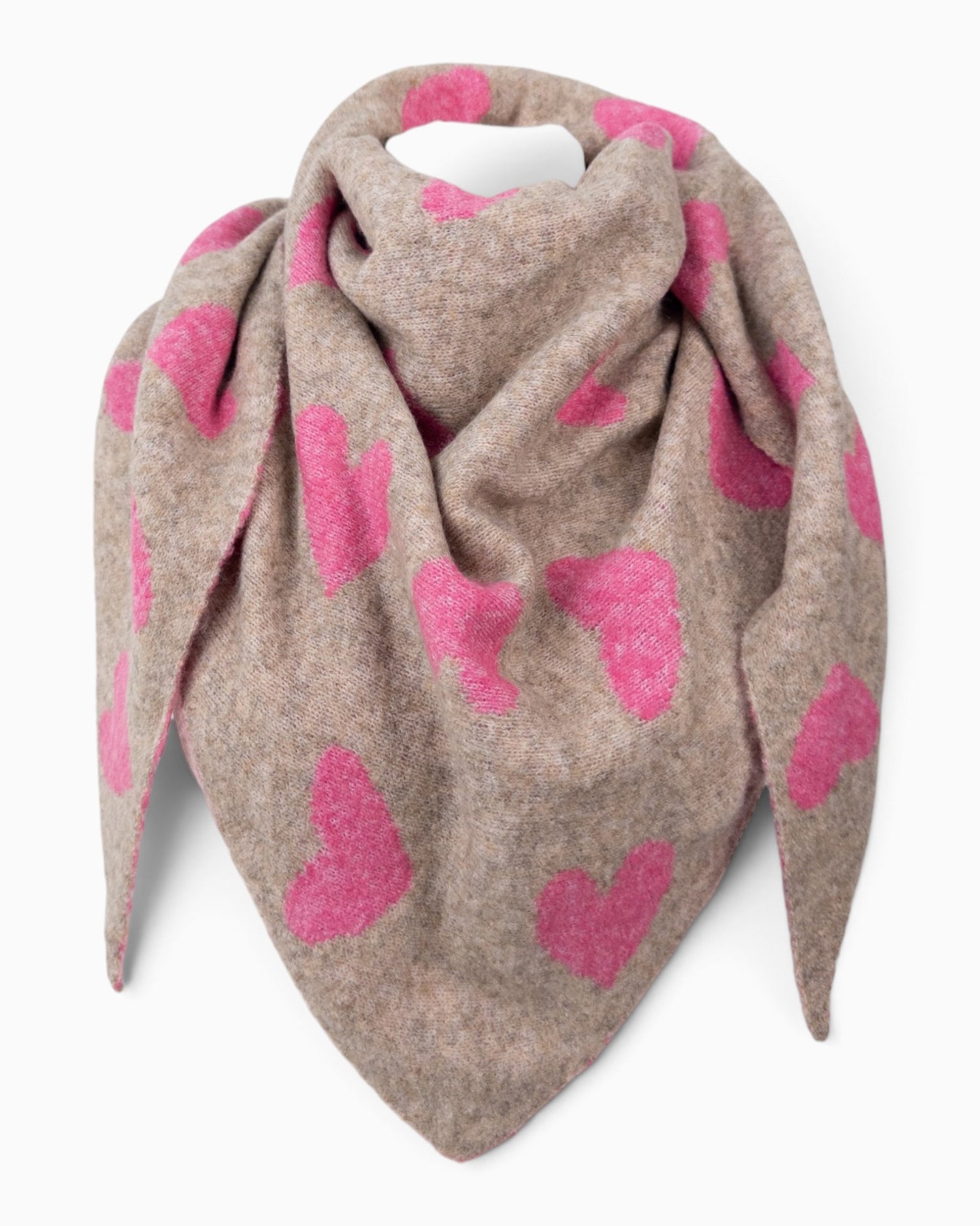 Wende-Dreieckstuch Herz beige pink