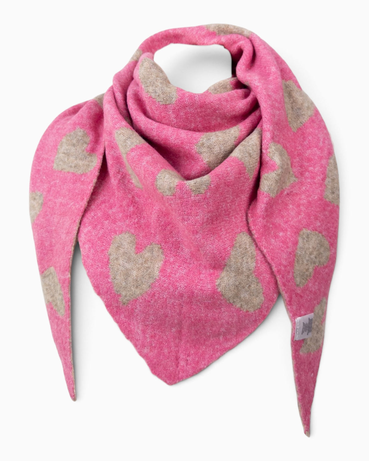 Wende-Dreieckstuch Herz beige pink