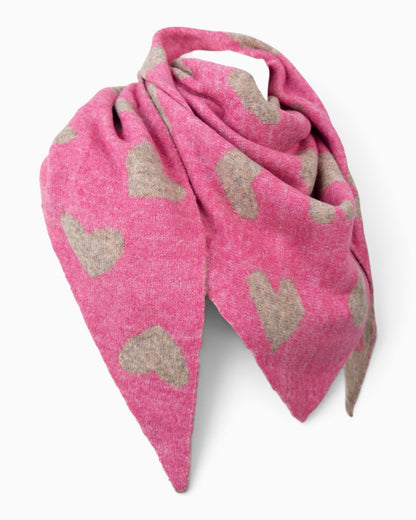 Wende-Dreieckstuch Herz beige pink