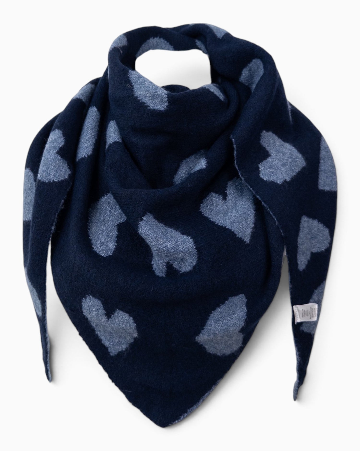 Wende-Dreieckstuch Herz jeansblau navy