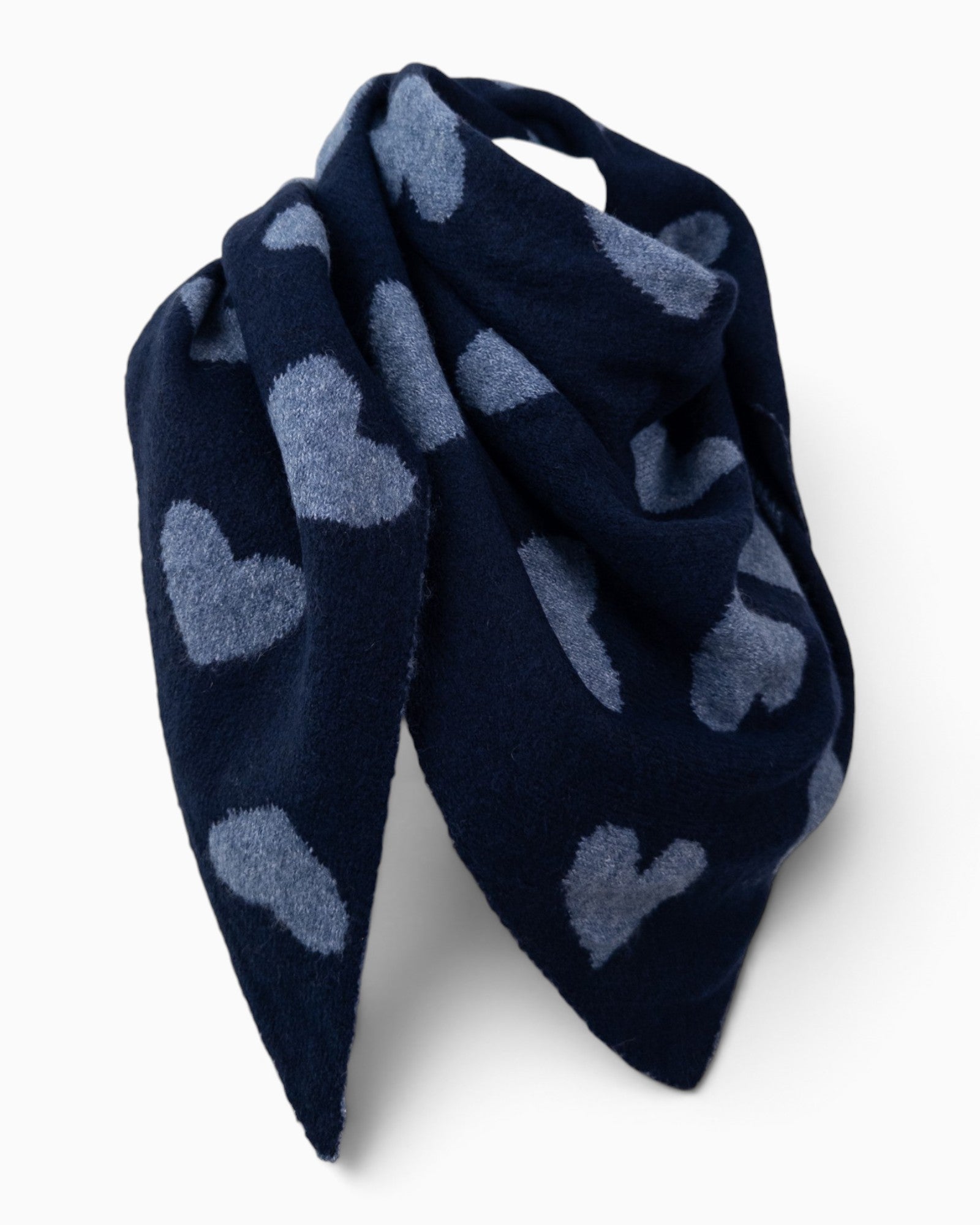 Wende-Dreieckstuch Herz jeansblau navy