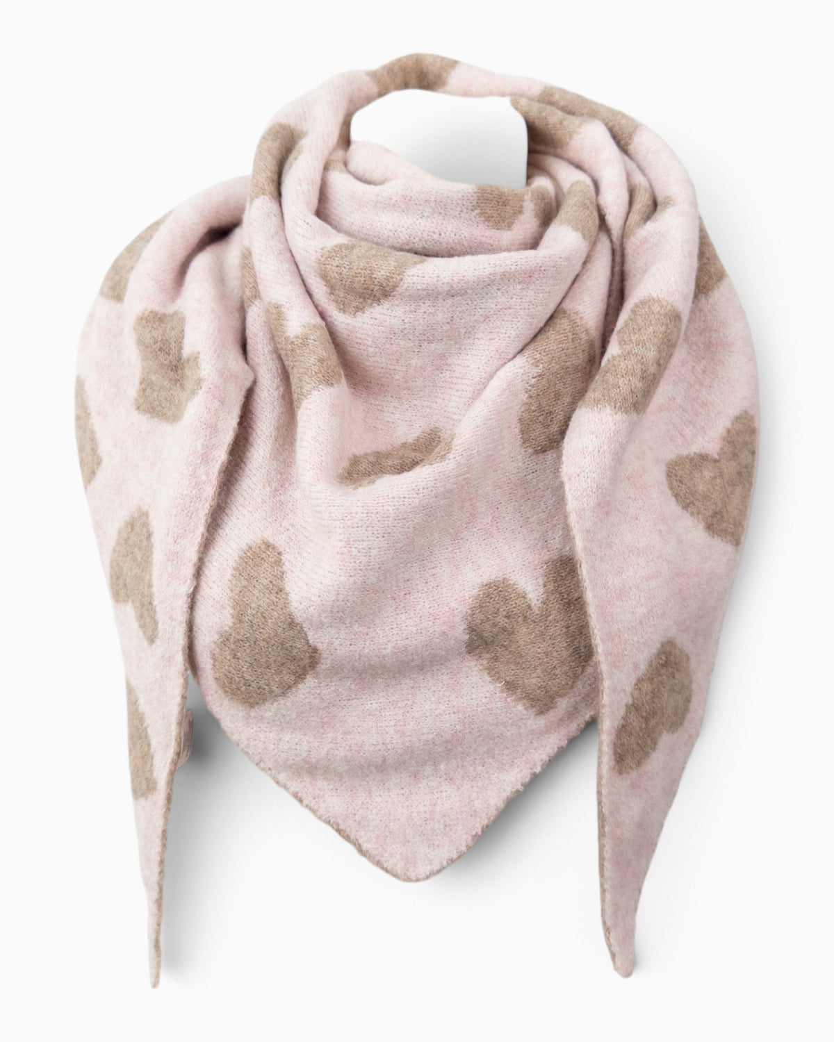 Wende-Dreieckstuch Herz rosé taupe